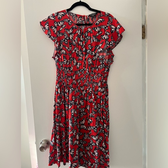 Kate Spade Red Dress with Butterfly Pattern - Picture 1 of 3
